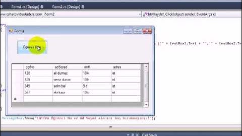 MySQL Veri Tabanındaki Kayıtları DataGridView