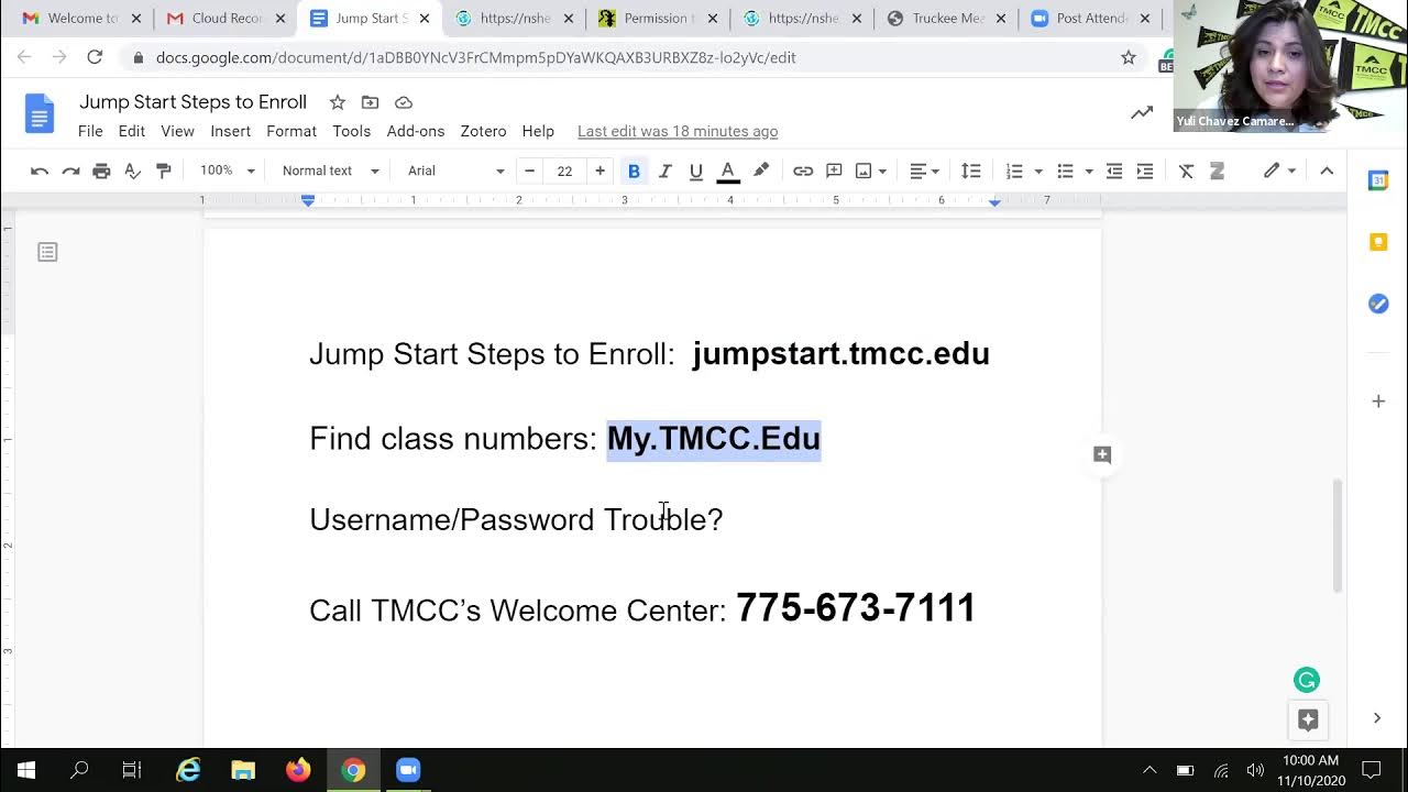 TMCC Jump Start Permission To Enroll Form YouTube