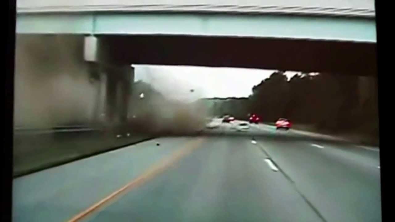 I crashed my car into the bridge. I crashed my car into the bridge