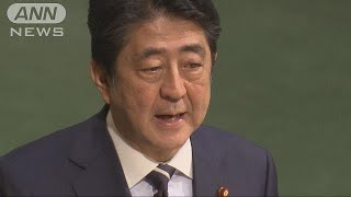 北朝鮮制裁「厳格な履行を」安倍総理　国連で訴え(17/09/21)