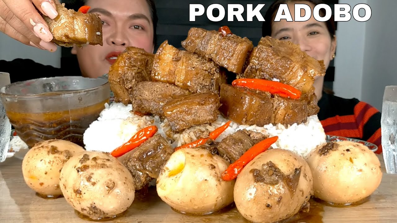 SPICY PORK ADOBO | MUKBANG PHILIPPINES | FILIPINO FOOD