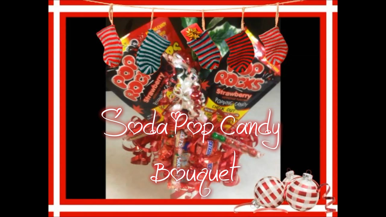 how to make a soda pop candy bouquet with snickers and sixlets for christmas - Christmas Candy Bouquet how to make a soda pop candy bouquet with snickers and sixlets for christmas - Christmas Candy Bouquet