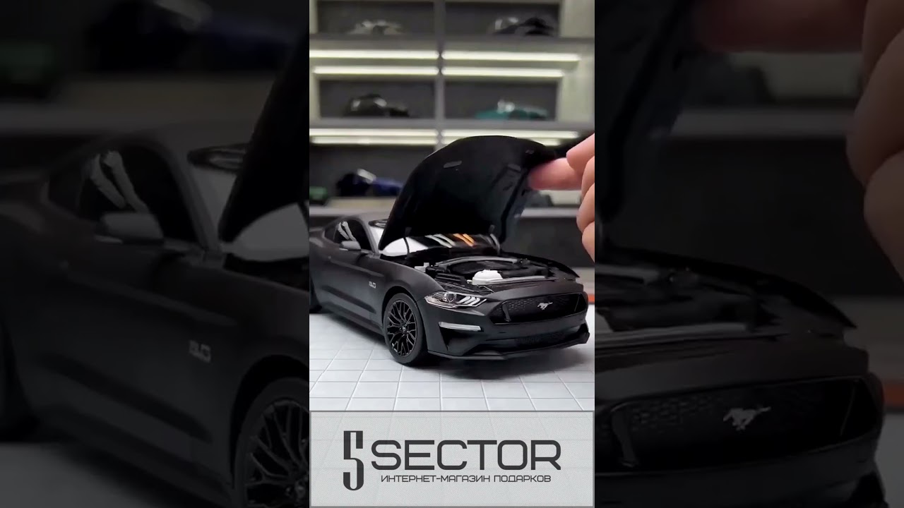 Ford Mustang GT 2019 Модель 1:18 Черный матовый - 5sector
