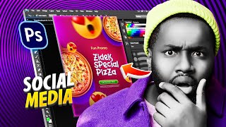 How To Easily Create a Simple Social Media Design on Adobe Photoshop || 2023 Food Flyer