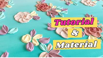 Acrylic textured flower painting| Textured art on canvas | texture art tutorial| modelling paste art
