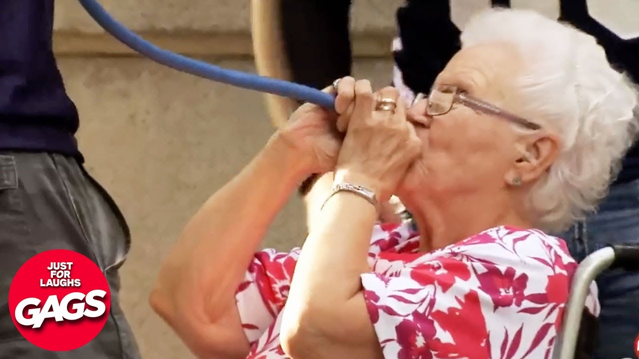 Grandma Wrecks Frat Boys | Just For Laughs Gags – Video