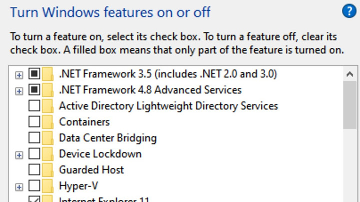 Turn Windows features on or off | Install .NET Framework 3.5