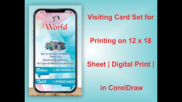 Visiting Card Set for Printing on 12 x 18 Sheet | Digital Print | in CorelDraw