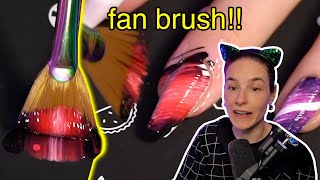 Doing Nails with a FAN Brush!  Simply Stream Highlights