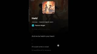 Held by Patrick Wright @PatrickLWright #americansongwriter #music #lyrics #lovesong