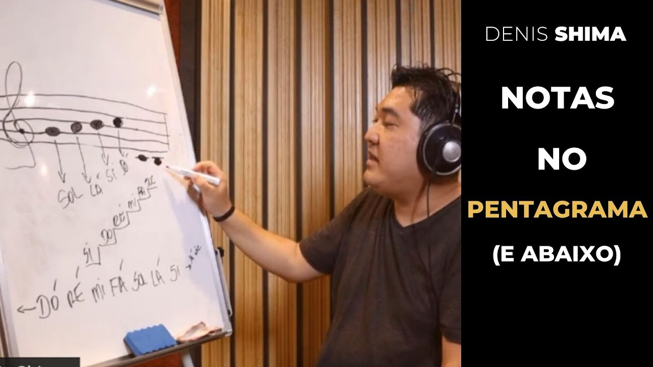 Notas no pentagrama (e abaixo)