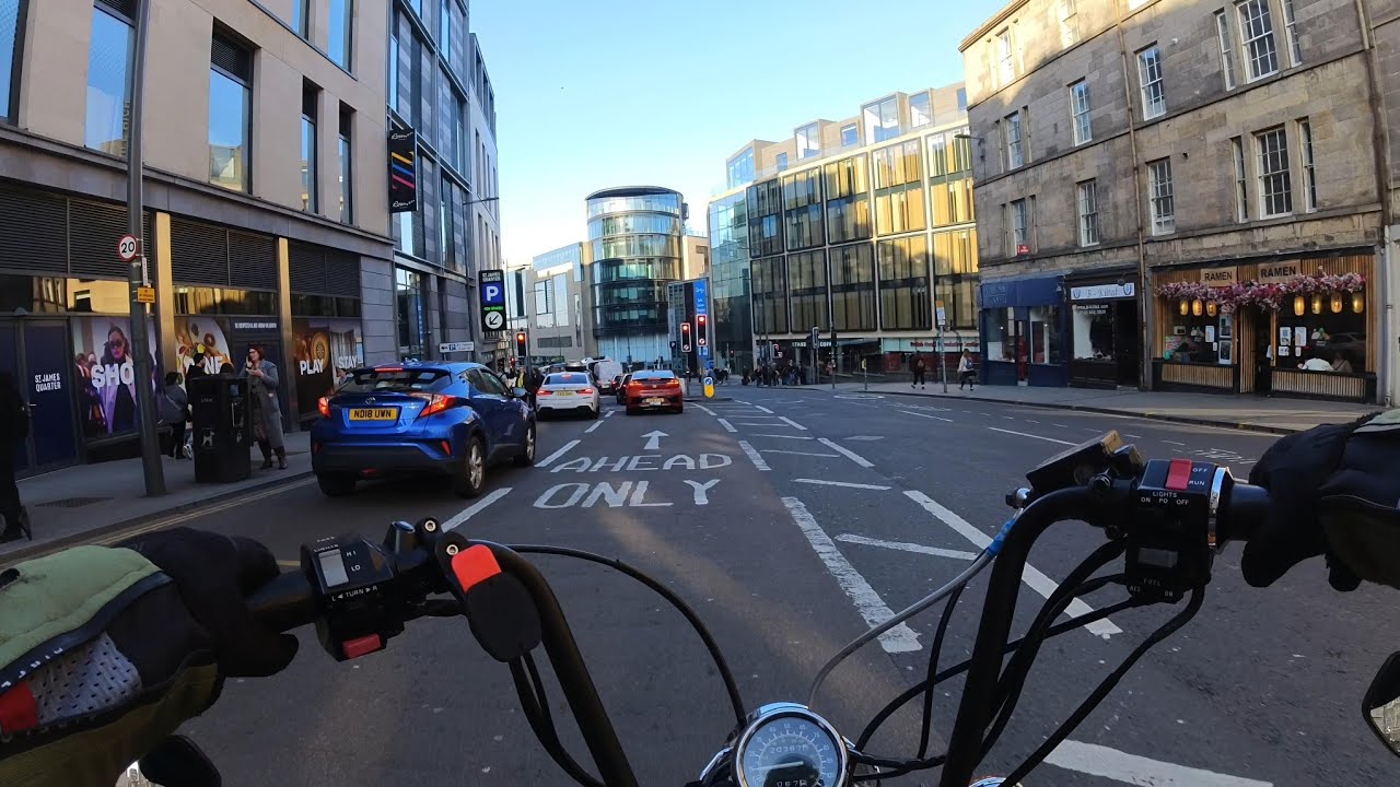 Taking the Yamaha Virago 535 to work for a change.