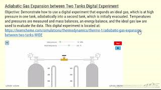 Adiabatic Gas Expansion Between Two Tanks Digital Experiment