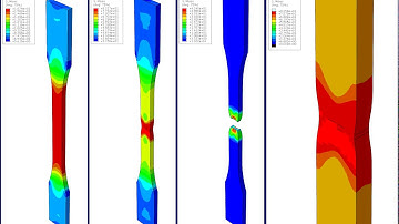 Simulation of ISO specimen plastic failure with necking