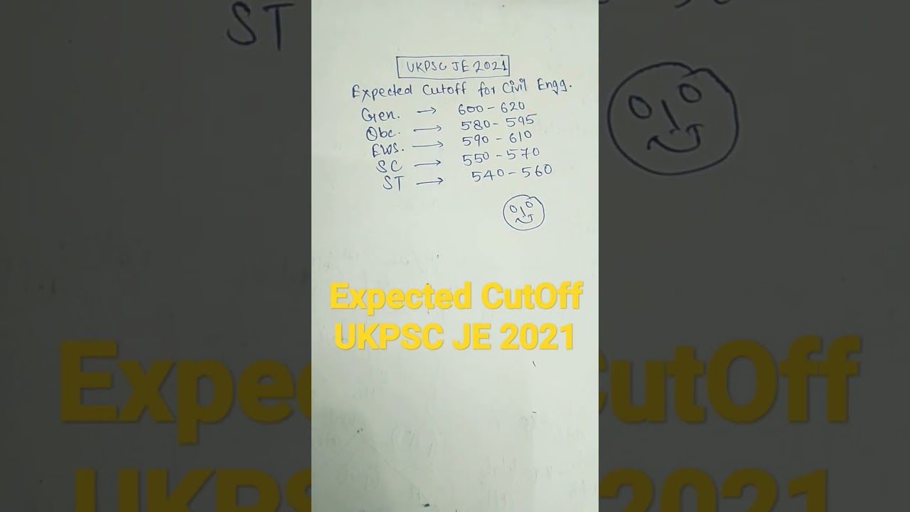 UKPSC JE 2021 expected cutoff