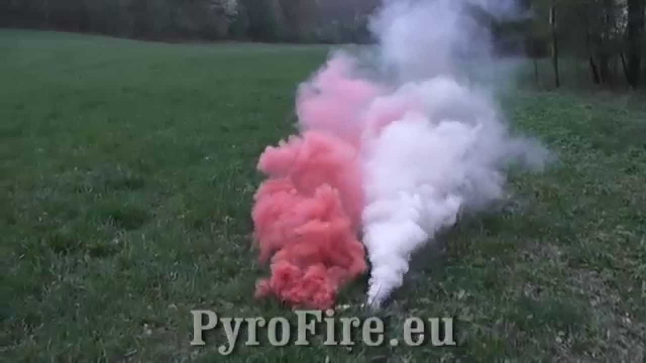 Twocolor smoke bomb_Red & White by PyroFire.eu YouTube