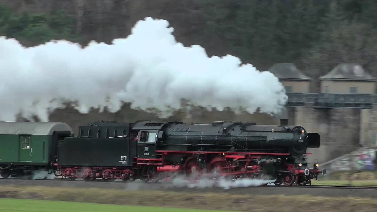 Schnellzugdampflok 01 150 auf den Weg nach Willingen (Upland) am 20.02.2016 (HD)