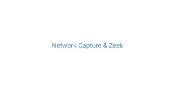 Network Capture & Zeek