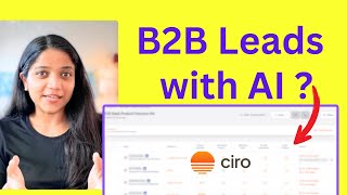B2B Lead generation software Ciro.io | Build prospect list with AI - Product Demo &amp; Review