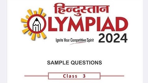 Hindustan Olympiad Sample Question Paper 2024 | Class 3 