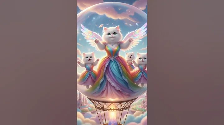 Watch the video about Rainbow Sky Voyage | Persian Cat Queen & Kittens in Crystal Balloon 🎈🌈✨