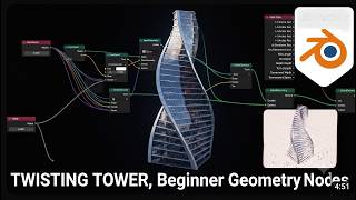 Create a Twisted Skyscraper in Blender Beginner Geometry Nodes