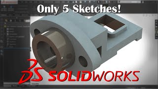 Famous SolidWorks Beginner Tutorial – Exercise 39 Using Only 5 Sketches (Step-by-Step) Wealth