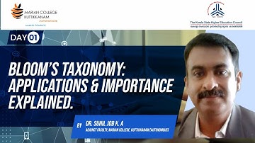 Blooms Taxonomy |  Day 1 of 7 Day National Level FDP on ‘OBE in Computer Science Discipline’