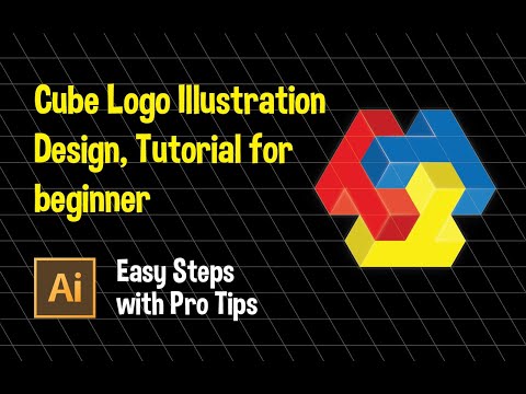 How to create cube logo design illustration in Adobe Illustrator - Easy steps tutorial for beginner