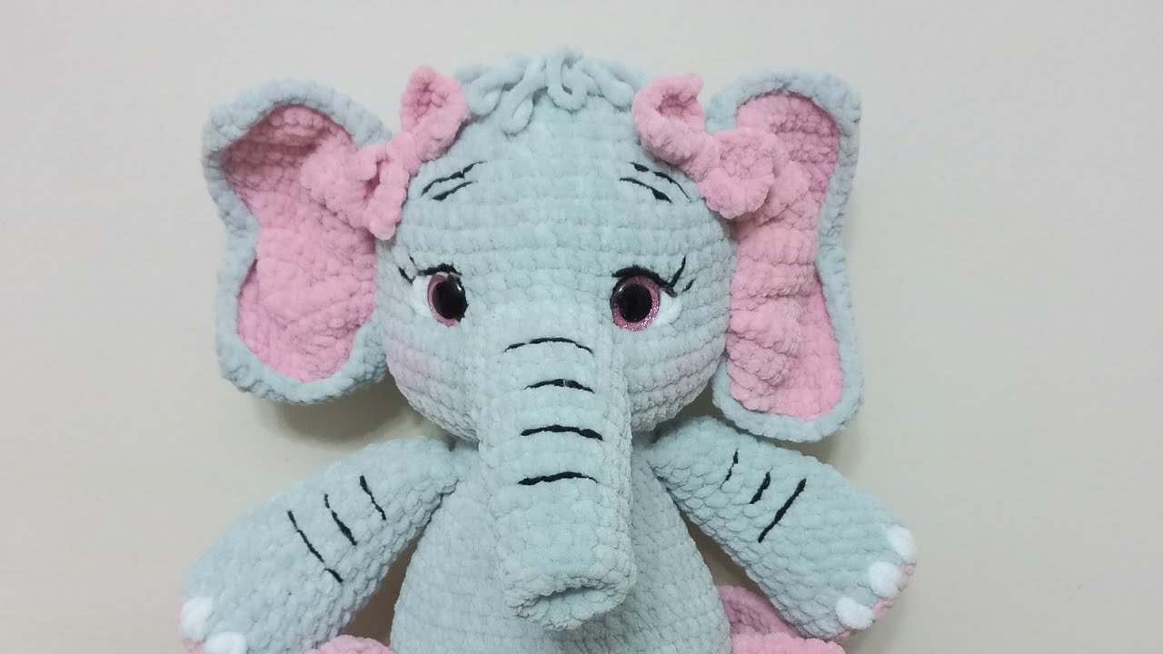 AMİGURUMİ KADİFE FİL PART 3 YÜZ DİKİŞİ ,KIYAFETİ..