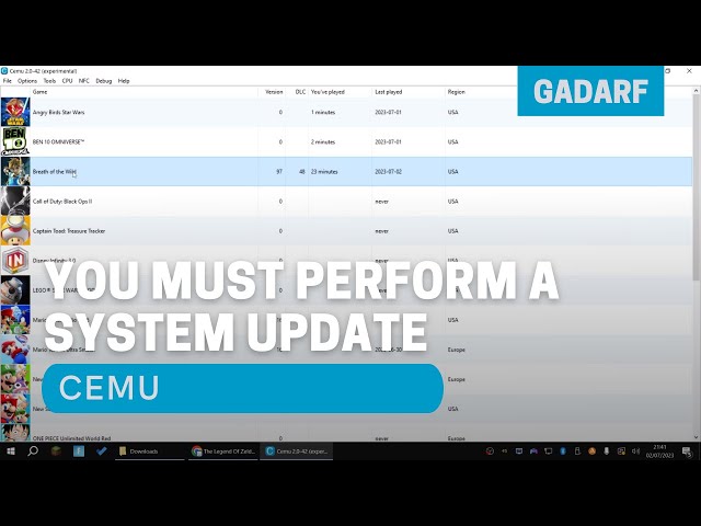 How to Fix Cemu Error You must perform a system update to play loz:botw 