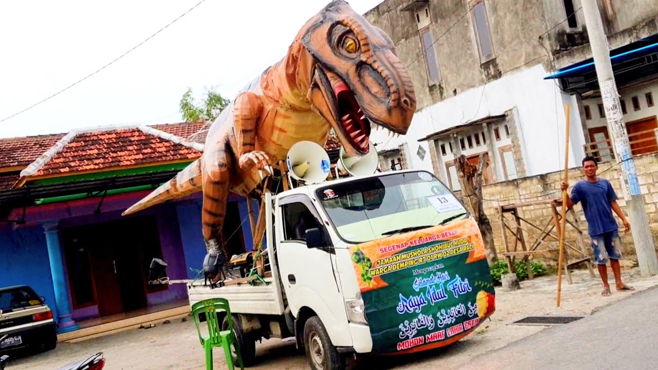 Takbiran Desa Raci with ogoh ogoh monster Dinasaurus  elephant 2024
