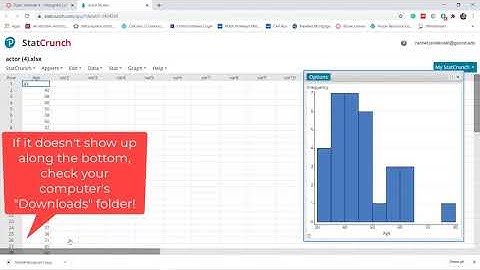 StatCrunch Directions - Create a Histogram & Save to Canvas
