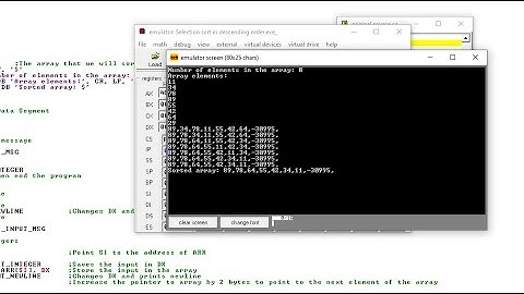 Selection Sort in Assembly Language x8086