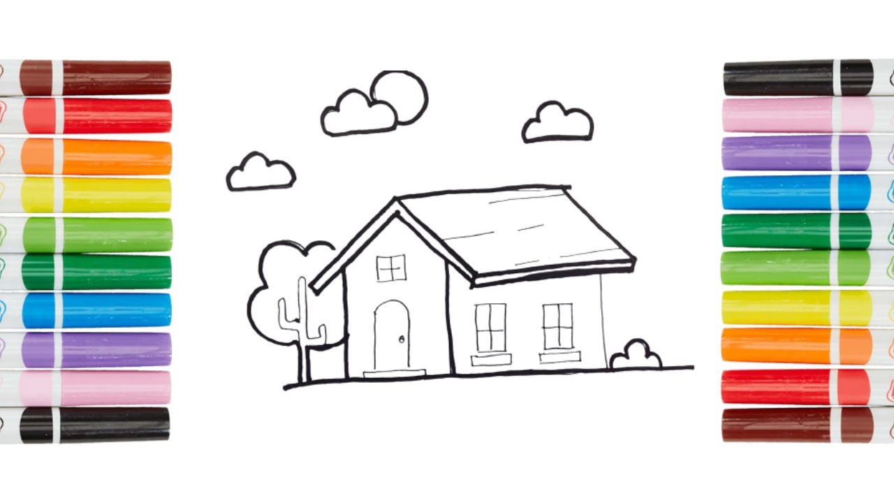 How To Draw A Dream house | Drawing And Coloring A Cute Dream House ...