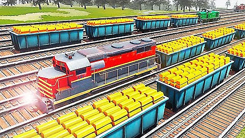 Gold Free Train Simulator Game: Offroad Driving - Level 4 Fail Crash Using New Train