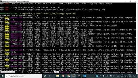 npm ERR! code ELIFECYCLE