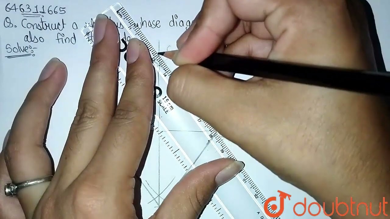 Construct a rhombus whose diagonals are 6 cm and 8 cm and also find its side. | CLASS 8 | PRACTI...