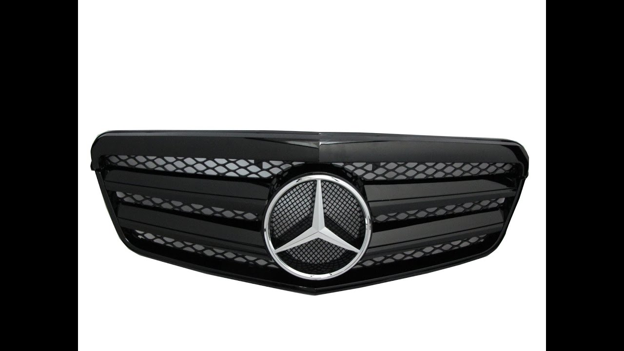 CrazyTheGod W212 20092013 2FIN GRILLE/GRILL ALL BK for MercedesBenz E200/E300/E350/E500/E63