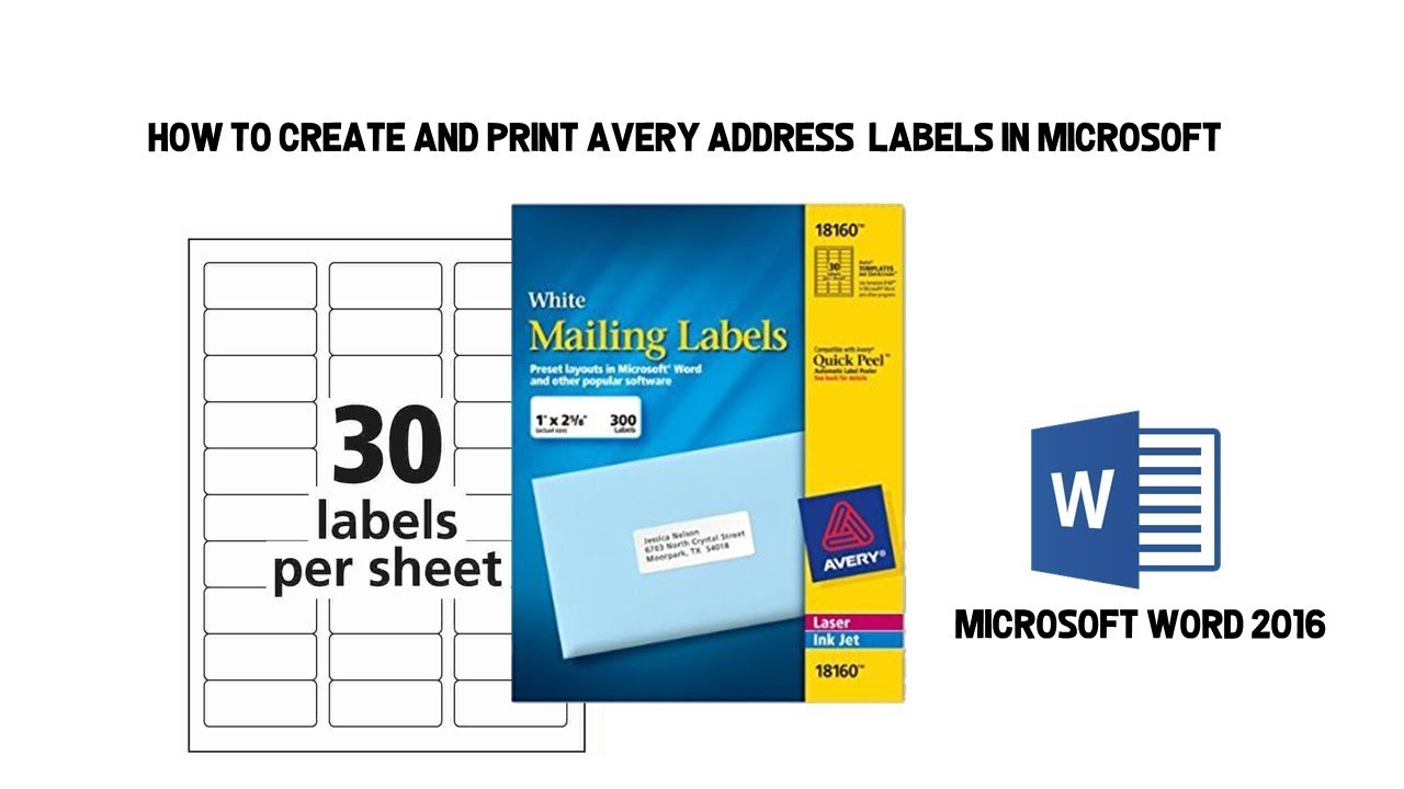 How To Create And Print Avery Address Labels In Microsoft Word YouTube