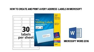 This is a tutorial showing you step by how to print address or mailing
labels on avery in microsoft word 2016. follow the simple steps an...