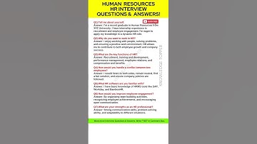 Human Resources HR Interview Questions and Answers