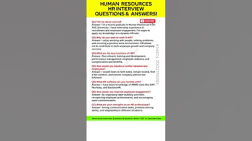 Human Resources HR Interview Questions And Answers 