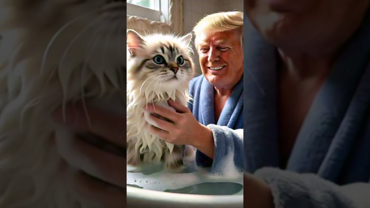 Trump's Bubble Bath Battle with His Cat 🐈🌊💦
