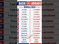 BASIC VS ADVANCED ENGLISH| Learn English easily#shortsfeed #vocabulary  #ieltsvocabularyenglish