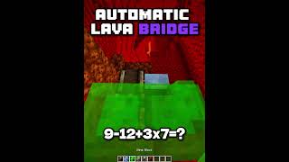 AUTOMATIC LAVA BRIDGE🟧💀 #minecraft #minecraftbuilding #mechanism