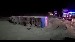 Accidente deja a 2 personas fallecidas en cercanías del poblado de Huara, el bus salió desde Calama