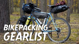 BIKEPACKING GEARLIST 2023 | COMPLETE EQUIPMENT FOR CYCLE TRAVEL
