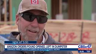 Amazon orders found opened, left in dumpster