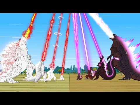 TEAM Godzilla vs Evolution of Team White Godzilla: Size Comparison | Godzilla Cartoon Compilation